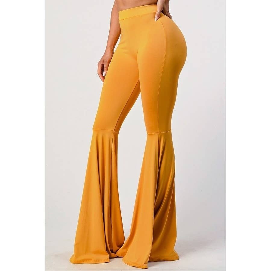 Mustard Stretchy Flare Pants